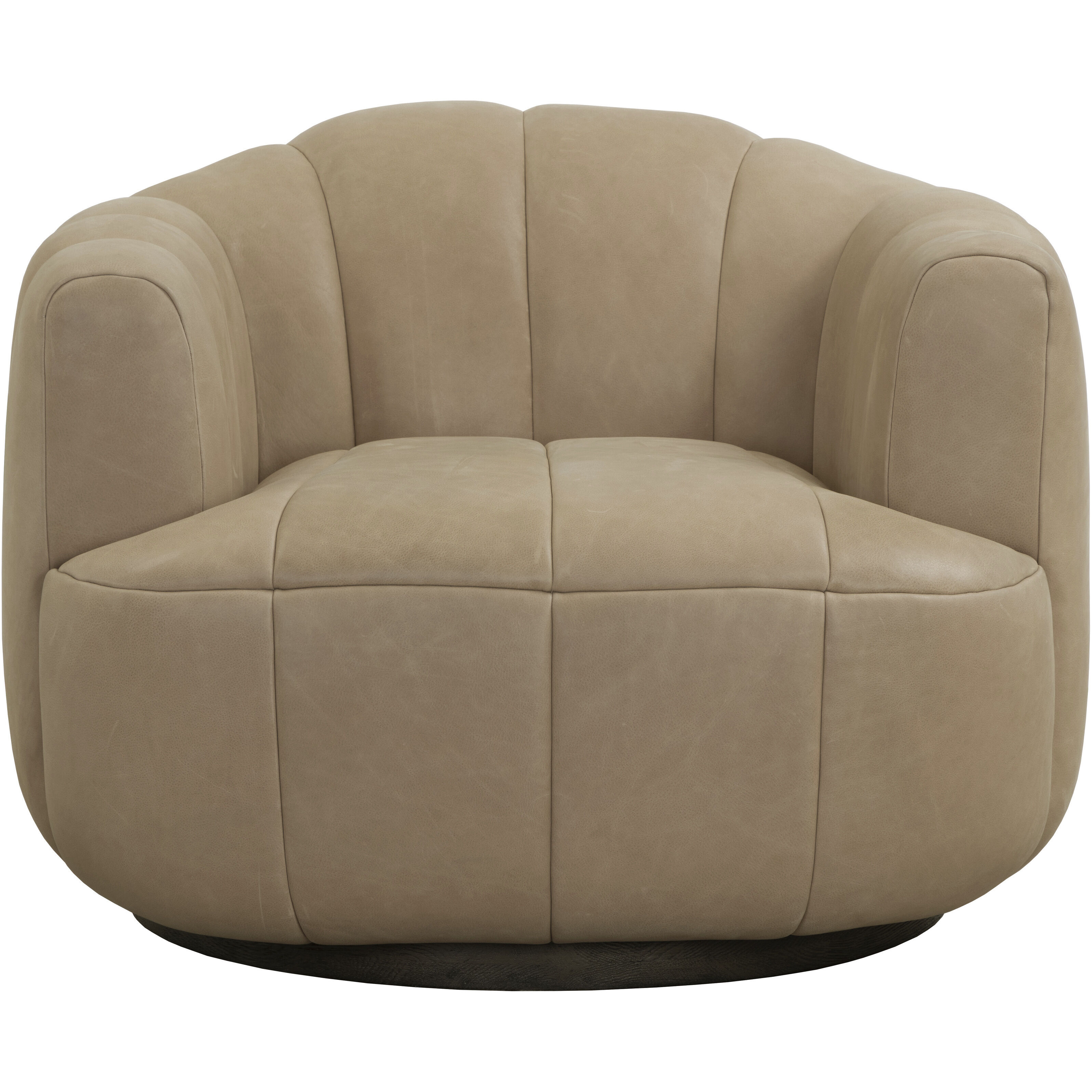 Tadeo Dark Brown / Sahara Sand Leather Swivel Lounge Chair, Swivel